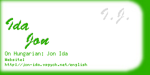 ida jon business card